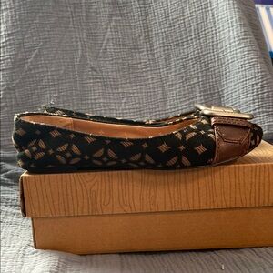 Fossil Black and Brown Loafers with Leather Trim